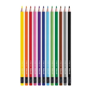 Creioane colorate hexagonale, mină 3 mm, radieră colorată în culoarea minei, set 12 buc2