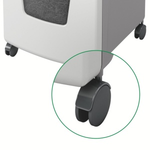 Distrugator de documente automat LEITZ IQ Office, P4, cross-cut (confeti), 600 coli, cos 110l, alb-gri9