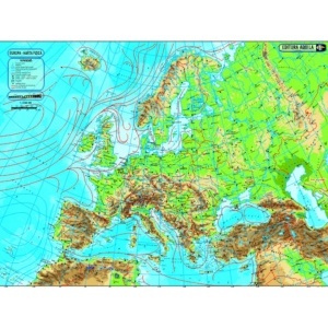 Hartă Europa 70x100 - fizico-geografică/politică