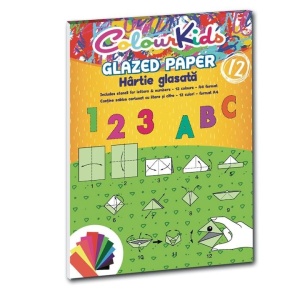 Hârtie glasată A4 Colour Kids Pigna, 12 culori
