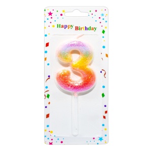 Lumânare aniversară, glitter, pe blister4