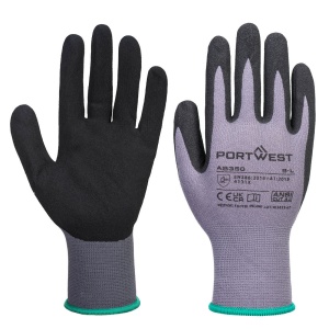 Mănuși de protecție Portwest DERMIFLEX ESSENTIAL, impregnate în nitril, Gri/Negru (Set 12 perechi)