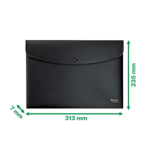 Mapă plastic cu capsă Leitz Recycle, A4, CO₂ neutru, 80% reciclat, negru3