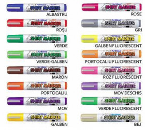 Marker pentru textile Artline, corp plastic, vârf rotund 2.0mm