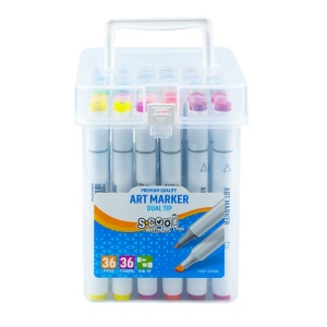 Markere cu 2 capete S-COOL, 6mm-3mm, 36 cul/set2
