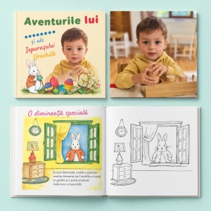 O poveste cu numele lui – O aventură de primăvară alături de Iepurașul Urechilă | Carte personalizată cu fotografie