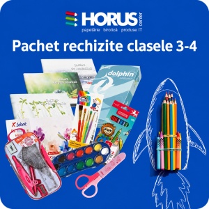 Pachet rechizite școlare, set complet, 25 piese, pentru Clasele 3-4