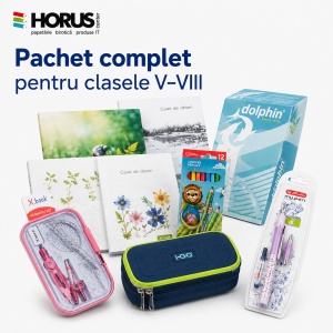 Pachet rechizite școlare, set complet, 25 piese, pentru Clasele 5-8