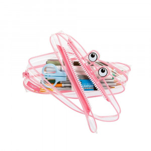 Penar cu fermoar, ZIPIT Clear Monster - roz - Img 2