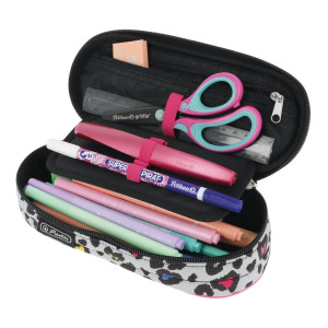 Penar neechipat fete, 1 fermoar, Dimensiuni 21,5x9x6cm, tip Etui, Motiv Wild Neon Herlitz - Img 3