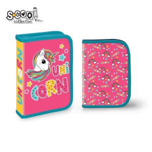 Penar neechipat fete S-COOL Unicorn, 2 extensii, 1 fermoar, 20.5x13x3.5 cm