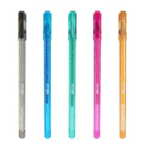 Pix cu gel Strigo Glitter, 0.8mm, 5 culori/set2
