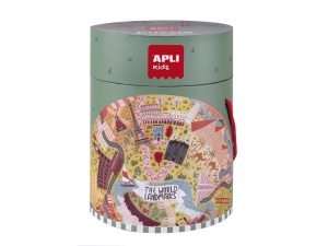 Puzzle circular Harta lumii – Monumente, 48 piese