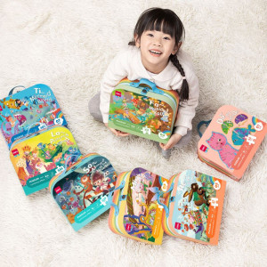 PUZZLE GEANTA CADOU 89 PIESE EFECT LUMINOS DINOZAURI 4+ DELI - Img 6