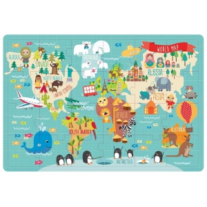 Puzzle XL Harta Lumii, 24 piese, 24 x 48 cm, +3 ani4