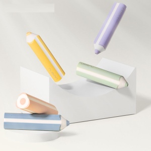 Radiere triunghiulare Nusign Deli, pencil shape, set 5 bucăți3