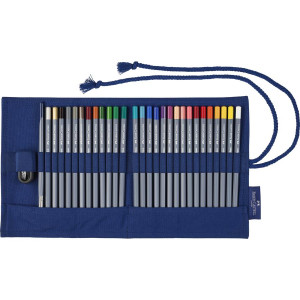 Rollup 27 creioane colorate Aquarelle Faber-Castell Goldfaber 