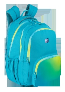 Rucsac Oxford Gradient, 3 compartimente, 29 x 44 x 20 cm, compartiment captusit, buzunar frontal cu fermoar, buzunare laterale, buzunar exterior ascuns cu fermoar dublu pentru dreptaci / stangaci, eticheta nume, suport orar, breloc, barete de umar buretat
