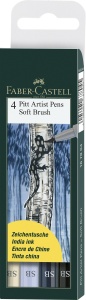 Set 4 buc Faber-Castell Pitt Artist Pen Soft Brush