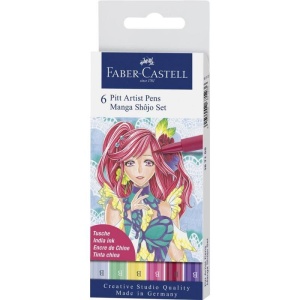Set 6 buc Faber-Castell Pitt Artist Pen Manga Shojo
