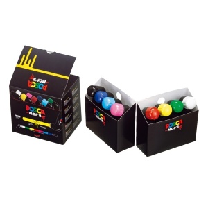 Set 8 culori markere UNI Posca Mop'r PCM22, vârf rotund buretat, 3.0-19.0mm3