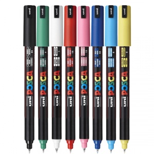 Set 8 culori markere UNI Posca PC-1MR, vârf fin metalic, 0.7mm4