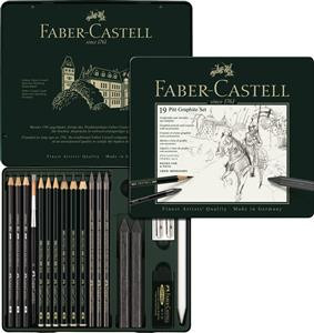 Set creioane Faber-Castell Pitt Monochrome, 19 buc