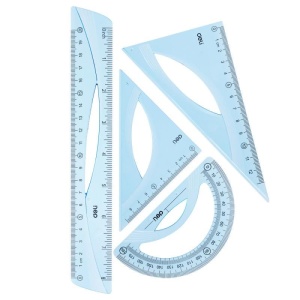 Set geometrie Deli, 4 piese