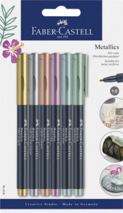 Set markere Faber-Castell Metallics, 6 buc/set