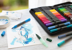 Set markere solubile Faber-Castell Albrecht Durer, 30 buc+ 4 buc  Pitt Artist Pens + Perfect Pencil + pensulă4