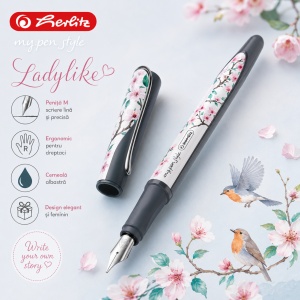 Stilou Herlitz My.Pen Style, Ladylike, peniță M, cutie plastic