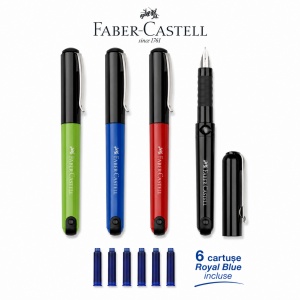 Stilou școlar Faber-Castell Vario + 6 cartușe, blister