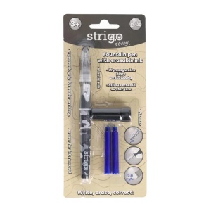 Stilou Strigo cerneală cu ștergere + 2 rezerve + dispozitiv curățare, în blister, Desert