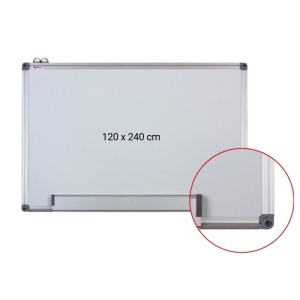 Tablă albă magnetică cu ramă din aluminiu Optima, 120 x 240 cm2
