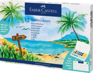Acuarele Faber-castell Tropical creative studio, 12 culori