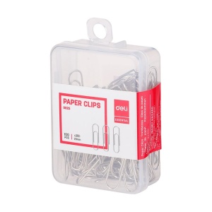 Agrafe metal Deli, 29mm, 100 buc, cutie plastic2