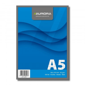 Blocnotes capsat Aurora Office , A5, 100 file, 60g/mp, dictando/matematică/velin