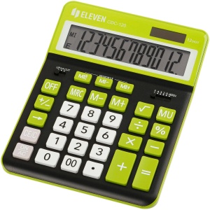 Calculator de birou Eleven CDC-120-BK, 12 cifre, memorie 4 butoane, 204x155x33mm, verde