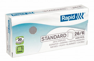 Capse 26/6 Rapid Standard, 2-20 coli, 5000 buc/cutie