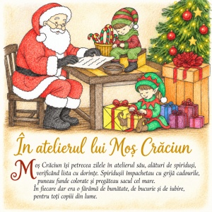 Carte de Crăciun personalizată cu poza și numele copilului – Aventurile de Crăciun, 20 × 20 cm6