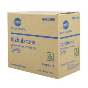 Cartuș toner Minolta Bizhub C 3110 TNP51 TNP51Y A0X5255 1 cartridge, yield approx. 5.000 / 5% Yellow Original
