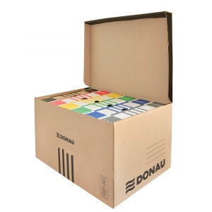 Container arhivare cu capac deschidere superioară Donau, carton ondulat, 450 gsm, 370 x 558 x 315 mm2