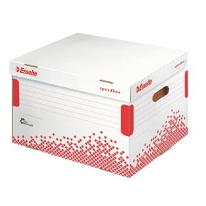 Container arhivare cu capac integrat pentru bibliorafturi Esselte Speedbox, carton ondulat 2