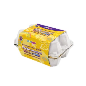 Cretă colorată formă ou Strigo, 6 culori, în cofraj