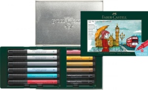 Cutie 12 culori Faber-castell Pitt artist pen cities London4