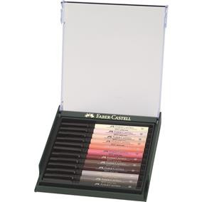 Cutie 12 markere Faber-Castell Pitt Artist Pen, tonurile pielii 2