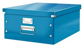 Cutie depozitare carton laminat Leitz Click & Store Mare A3, colțuri metalice, suport etichetă, design modern