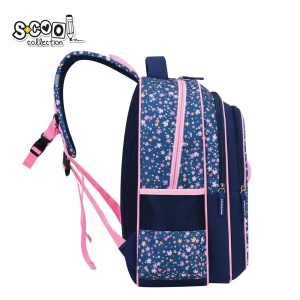 Ghiozdan fete neechipat S-COOL 3D ergonomic Pink heart, 42x30x22 cm2