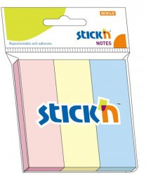 Index notes Stick"n 3 culori paatel, 76x25 mm, 3 x 50 file/set