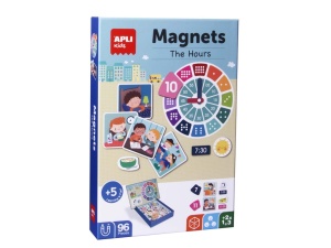 Joc magnetic – Învățăm ceasul 28 x 18 cm, 96 piese
